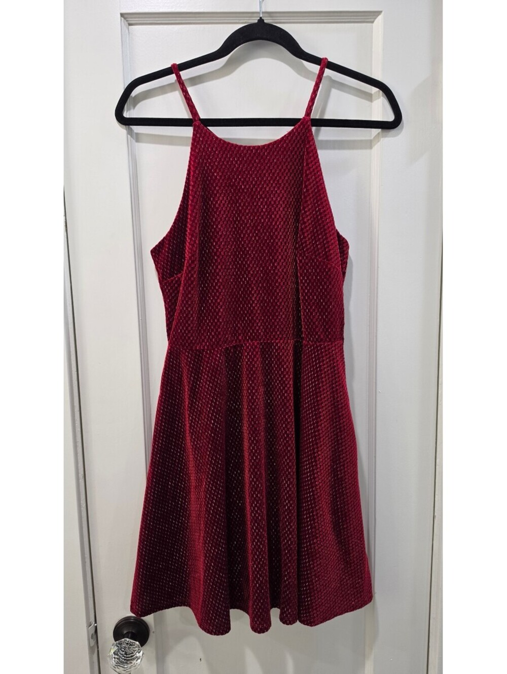 Rosie Harlow Red Metallic Velvet Dress Size L